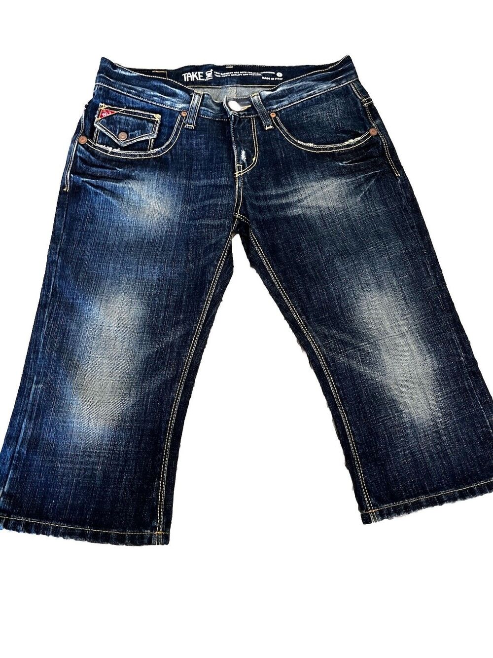 Take Two Italian Capri Knee Length Distressed Jeans Size 28 Italy